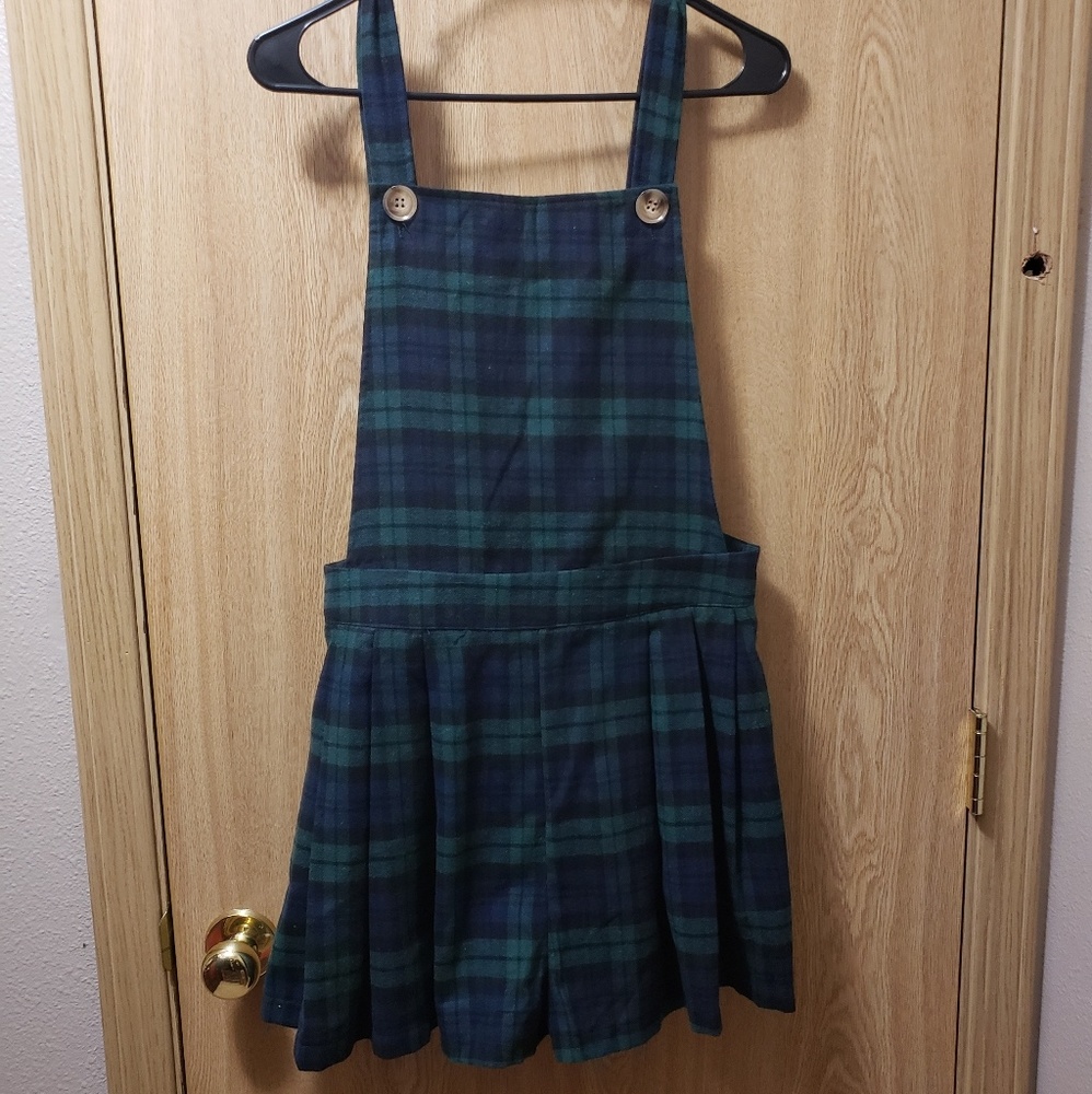 Missguided plaid pinafore/romper